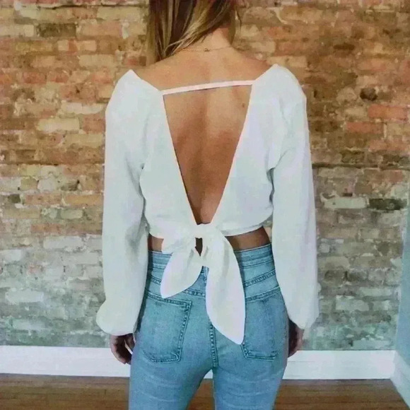 Deep V-Neck Wrap Crop Top - Picture 1 of 3
